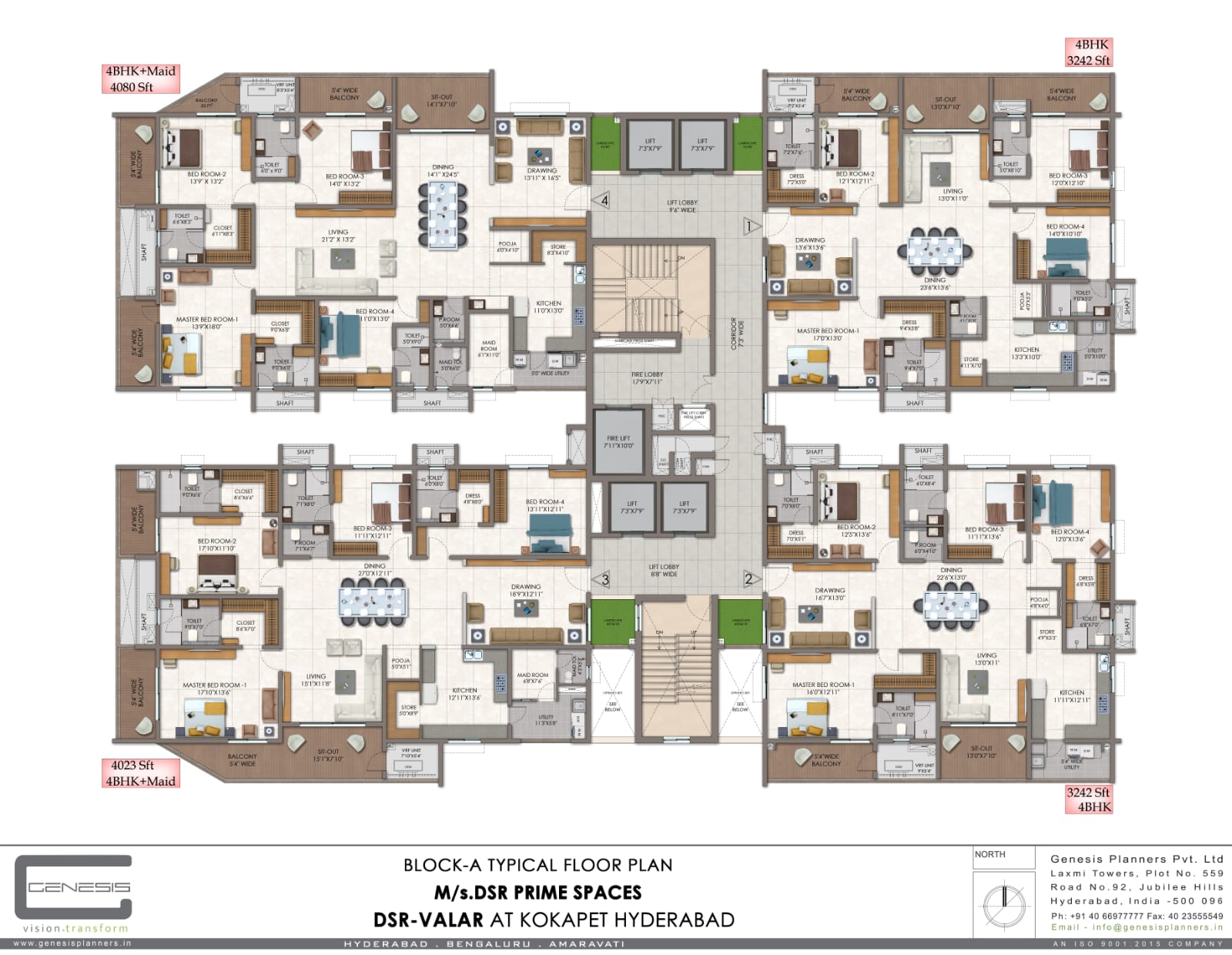4BHK Unit Type C Floor Plan