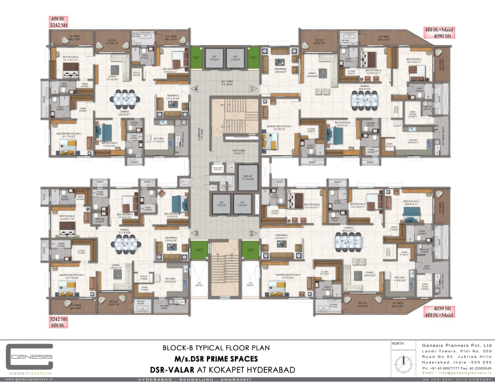 4BHK Unit Type C Floor Plan